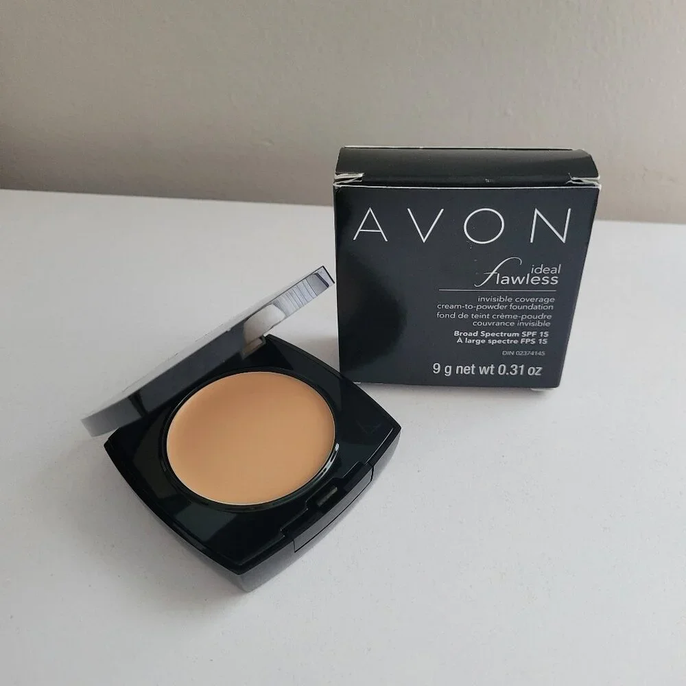 Avon Ideal Flawless Invisible Coverage Cream-To-Powder Foundation NUDE C103 NOS - Picture 2 of 6